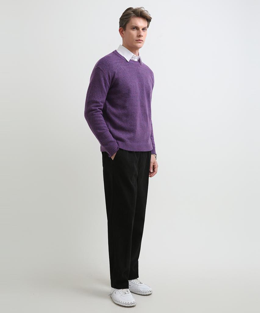 Seuteulaikeu Fine Blend Classic Crew Neck Knit (Violet)