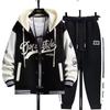 Übergröße Herren Hoodie Strickjacke & Jacke Set - Teenager Frühling/Herbst Stil - Gutaussehendes Zweiteiliges Sportswear für Mittelschüler