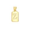 European & American Gold Brick Square Pendant Necklace: 26 Alphabet Letters, Clavicle Chain, Luxurious & Unique Design.