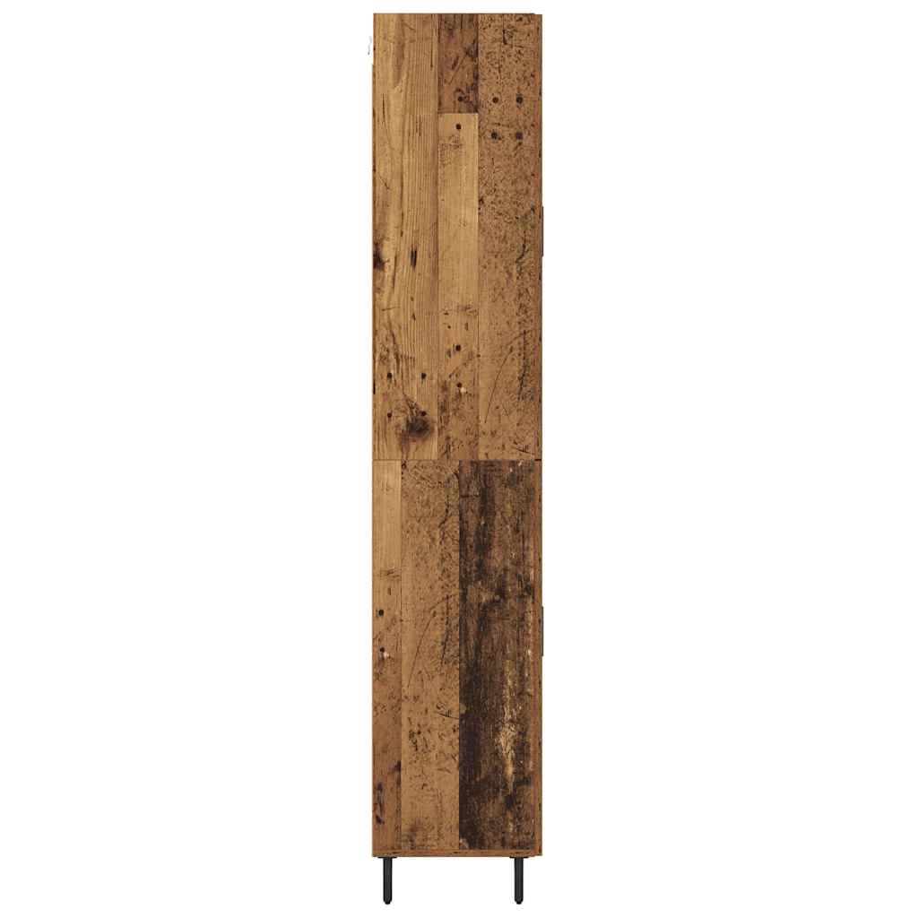 Wall Mounted Highboard Reclaimed Wood Look 69.5 x 34 x 180 cm Engineered Wood