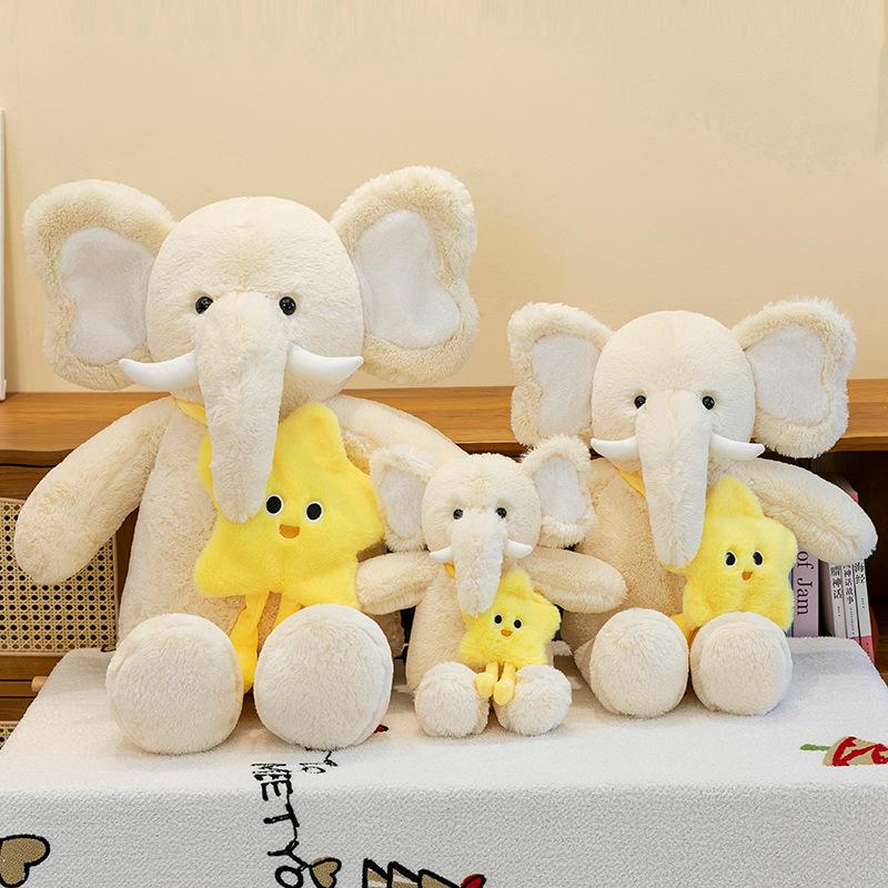 Star Backpack Elephant Plush Toy Cute Elephant Doll Sleeping Pillow Birthday Gift