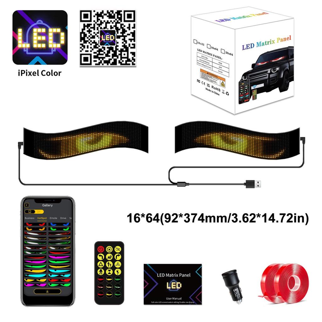 Bluetooth-Enabled Flexible LED Car Display: Rear Window Full-Color Scrolling Screen