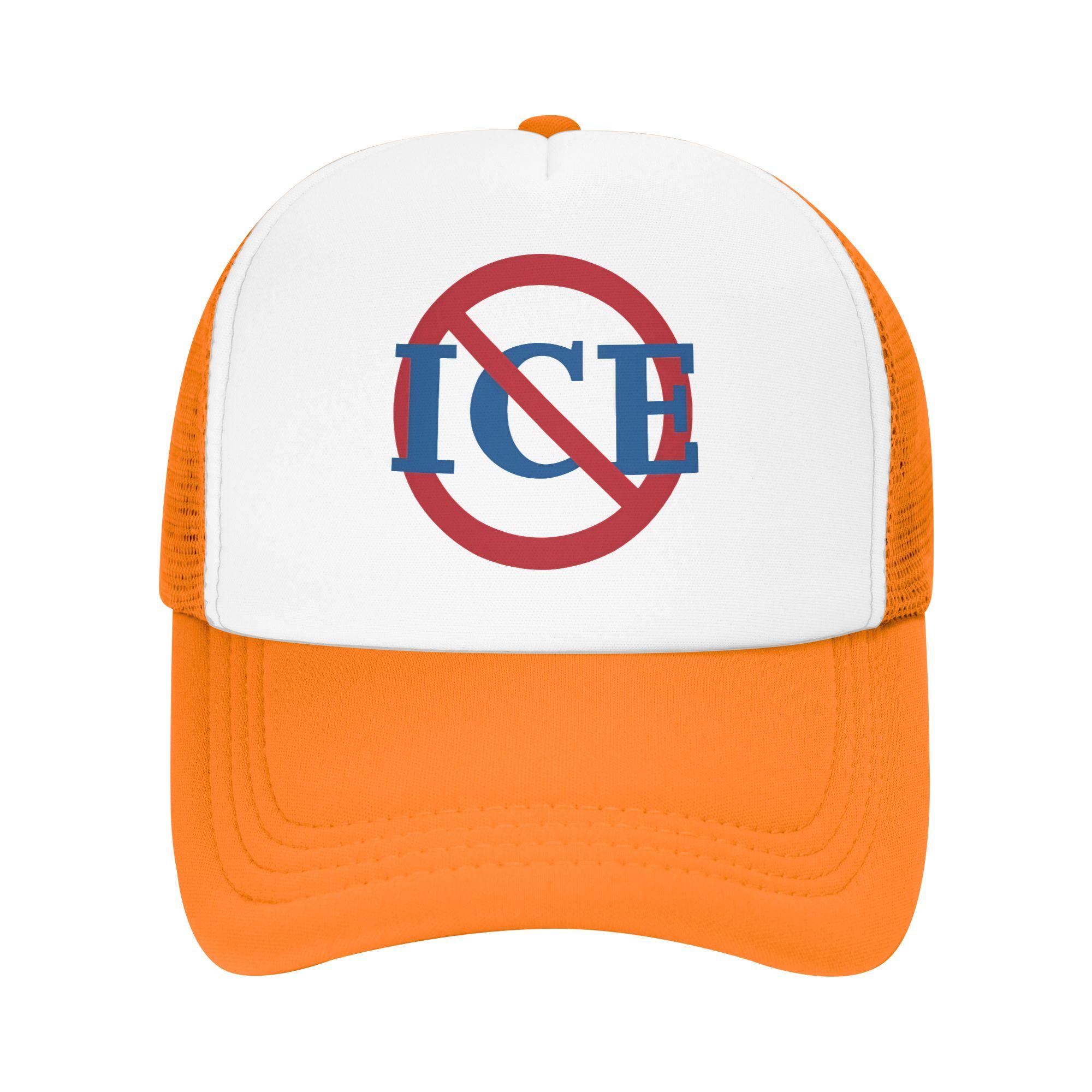 

No ICE Mesh Sun Hats Unisex Men Design Trucker Hat Summer Casual Outdoor Sport Breathable Baseball Caps One Size помаранчевий