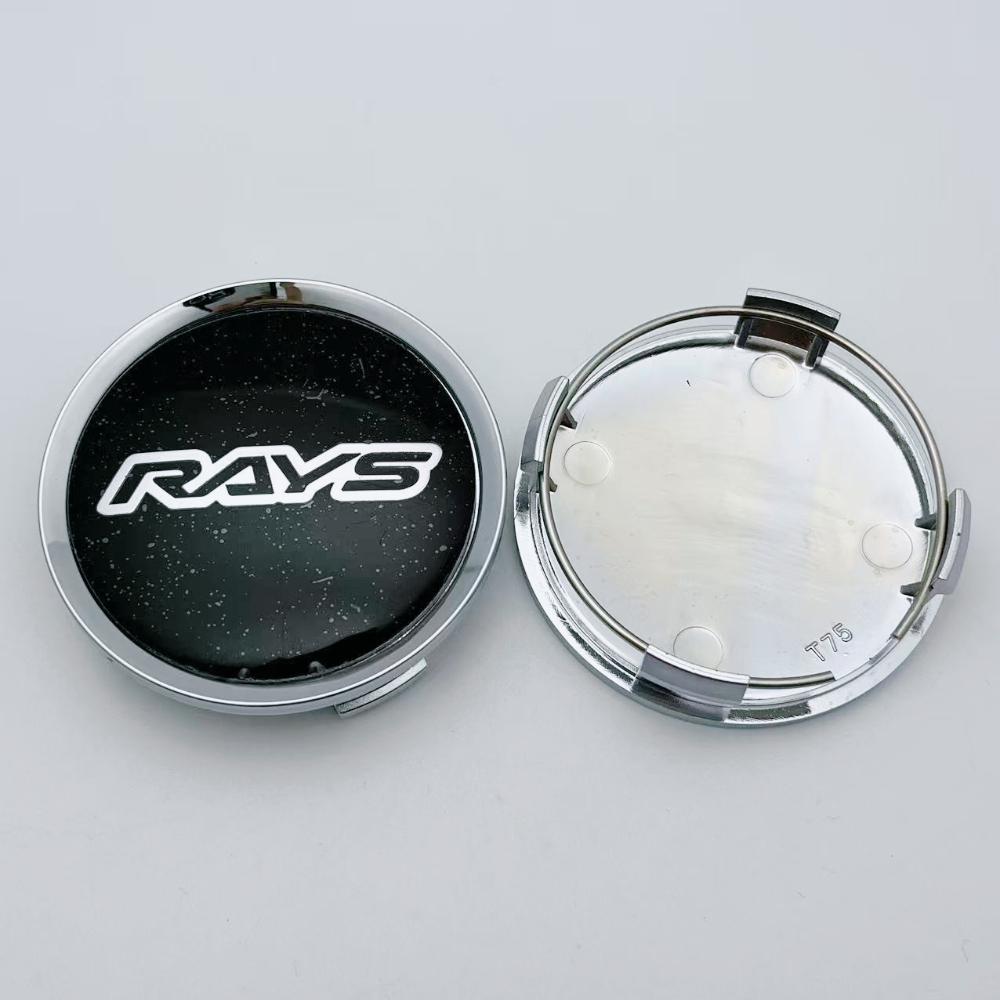 4pcs 74mm Car Wheel Center Caps With RAYS Logo Emblem Badge Wheel Rims Center Dust Cover Hub Hubcaps Replace Car Accessories