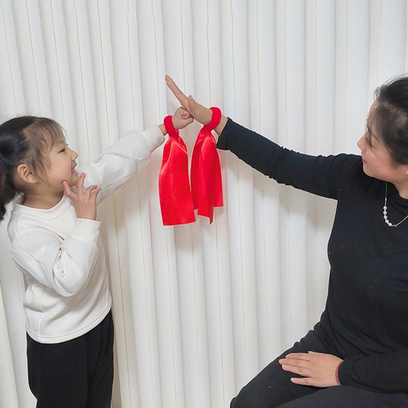 Kinder Rotes Handgelenksband Mannschaftssportarten Pompom Cheerleading Großes Spiel Pom Club Tanzrequisiten Elastisches Armband mit Elastischer Schnur