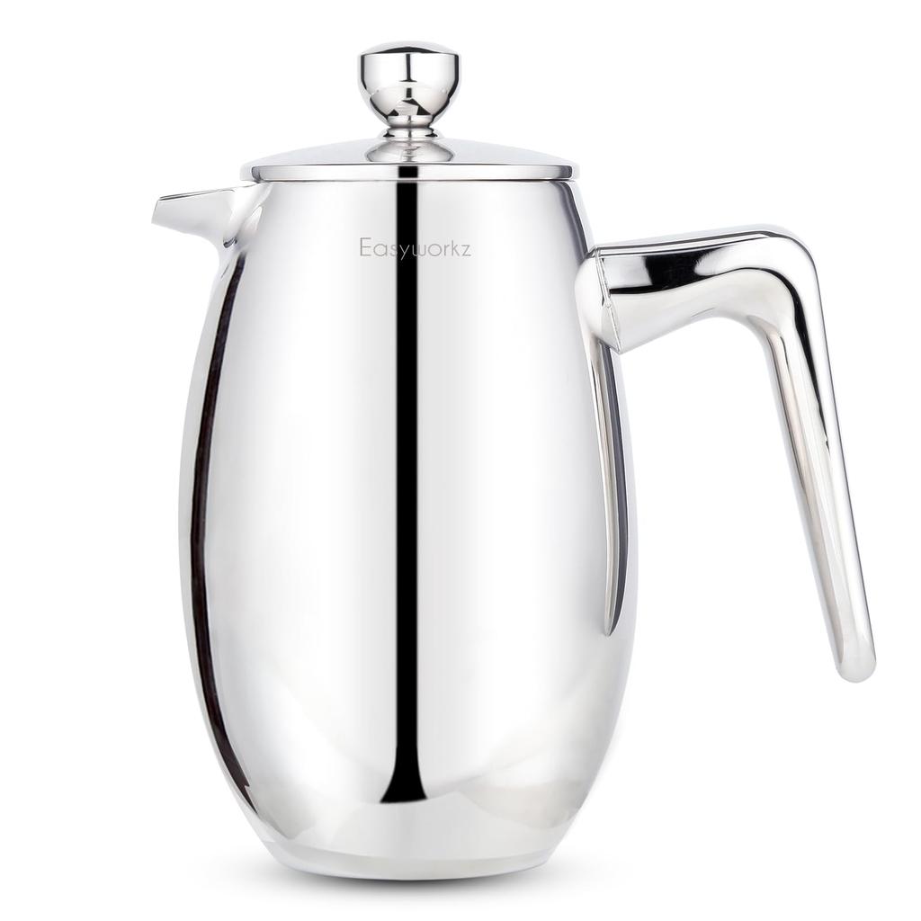 Easyworkz Nando's French Press, Double-Walled Insulated 304 Stainless Steel, 350ml Coffee & Tea Maker