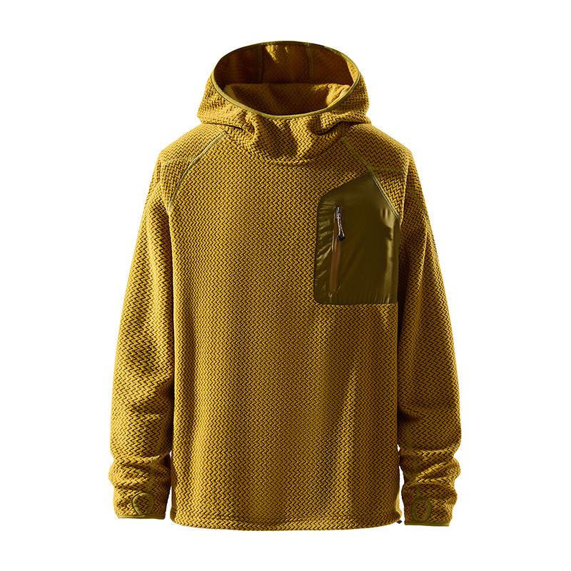 Unisex Bataan Wave Half-Zip Fleece Sweatshirt: Outdoor Warm Long Sleeve Top