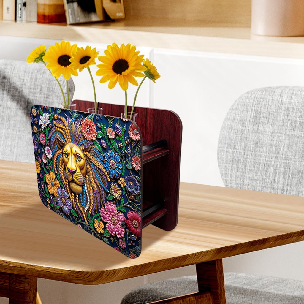 DIY Diamond Painting Wooden Tube Vase Two-Sided Pattern 5D DIY Vase Diamond Painting Kit for Adults Gift Idea Home Office Decor