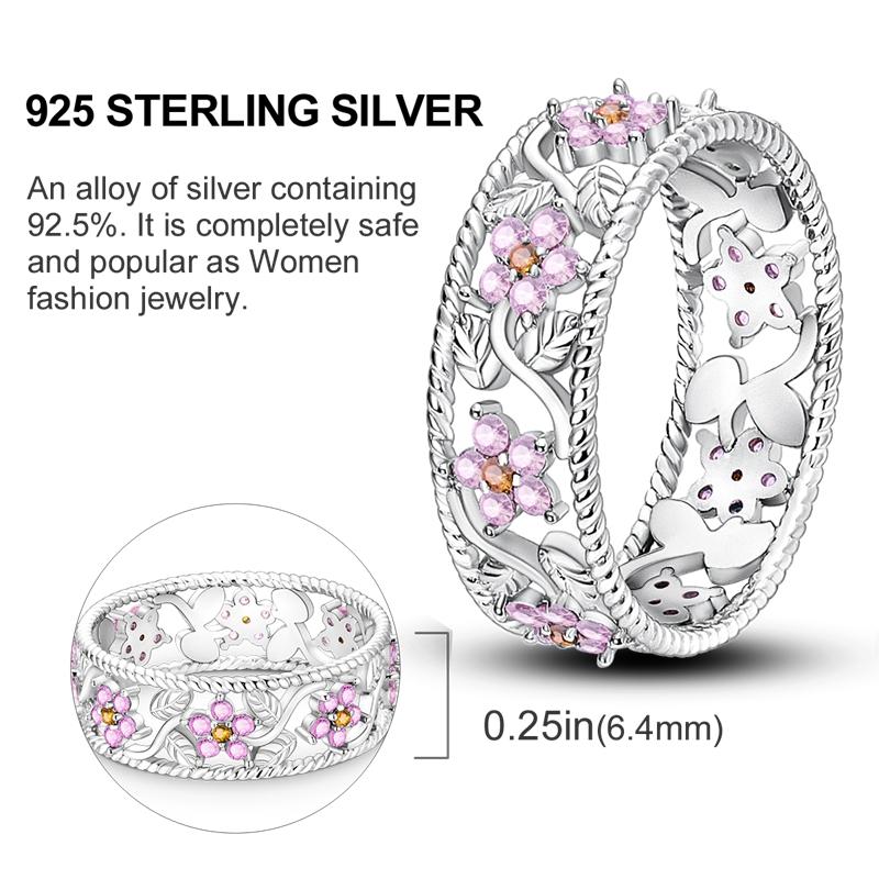 New 925 Silver Rings Simple Sparkling Stackable Original Rings For Women Anniversary Engagement Love Jewelry Gift