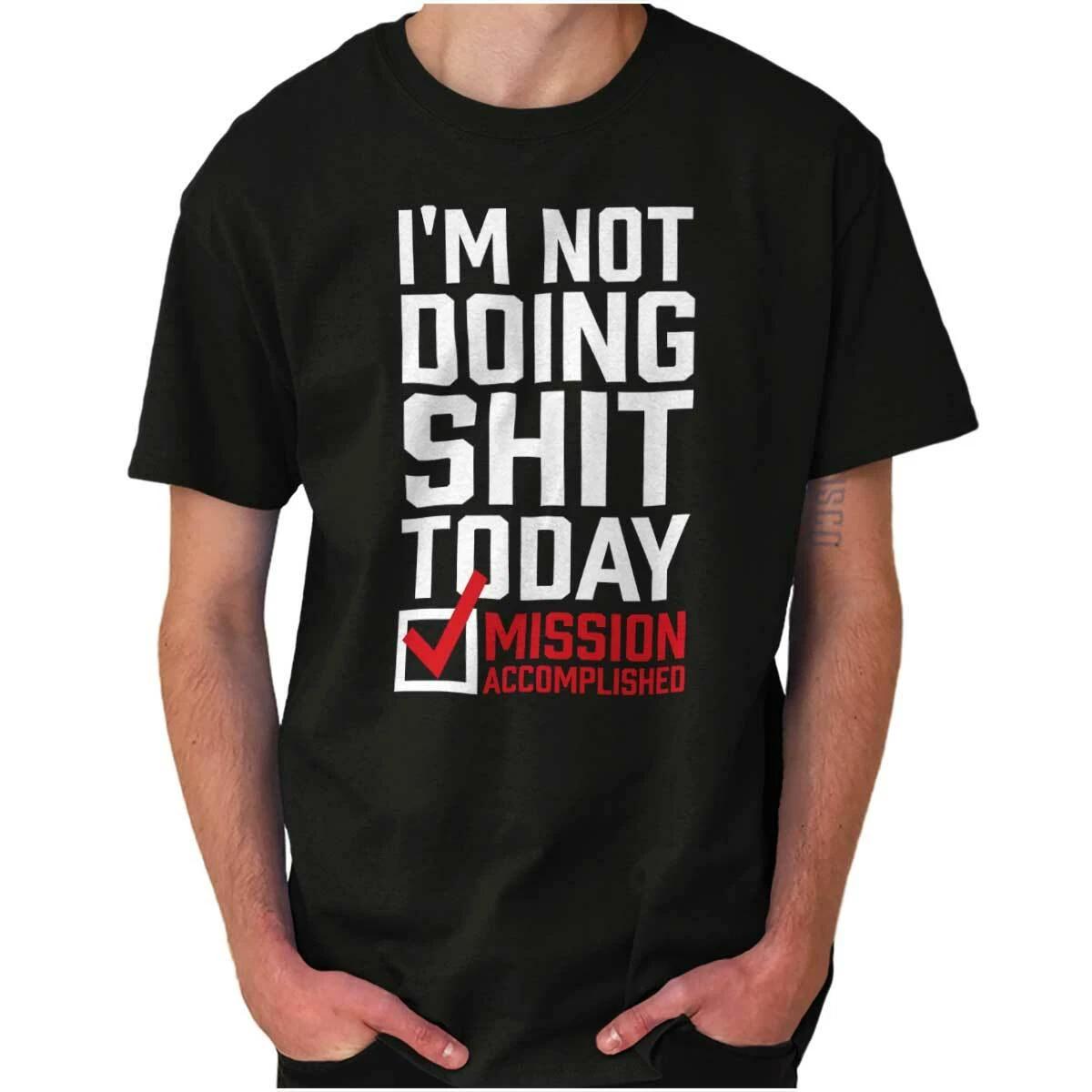 Not Doing S**t Today Funny Napping Nap Gamer Womens or Mens Crewneck T Shirt Tee L