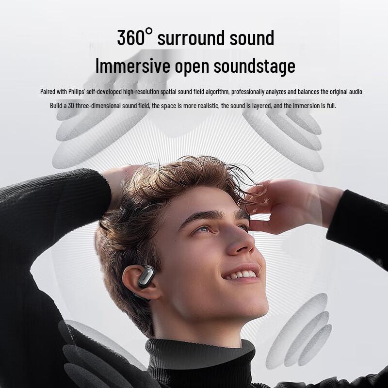 Philips TAT3719 Wireless Bluetooth Ear-Clip Headphones