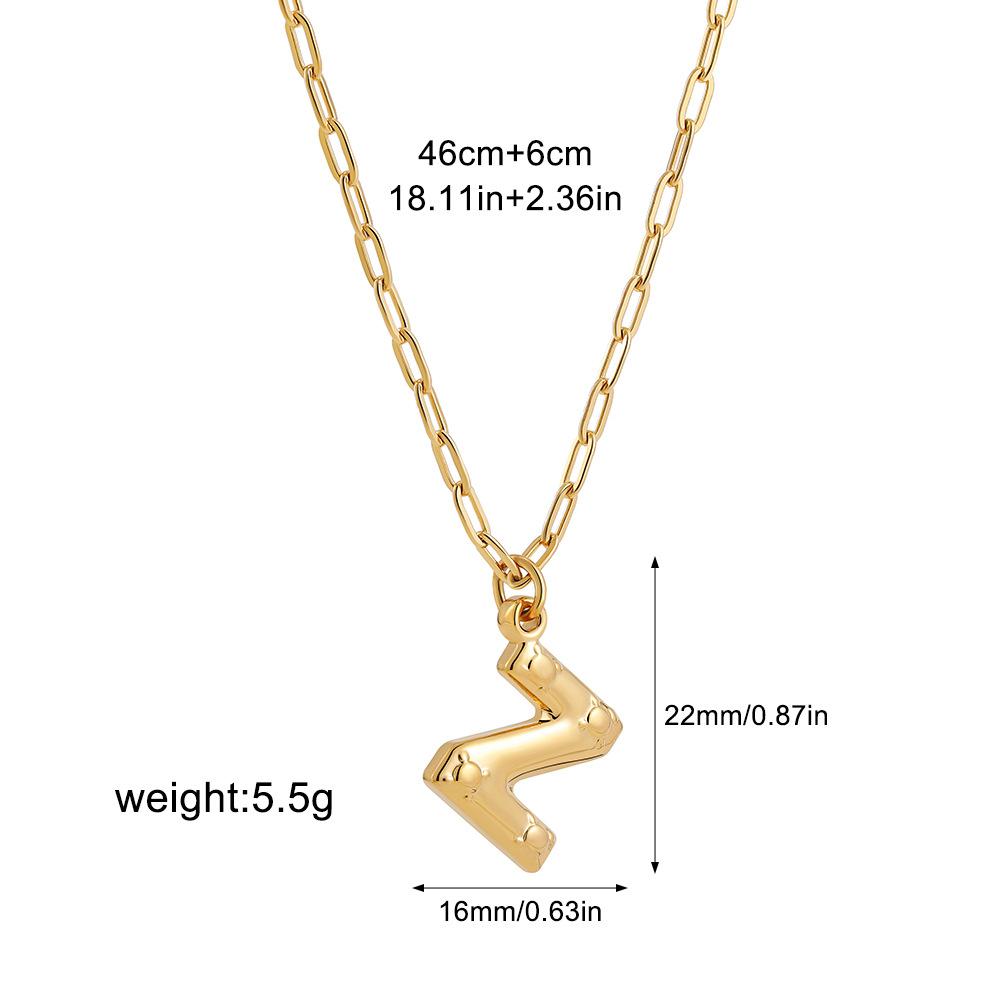Stainless steel bubble English 26 letter necklace pendant personalized three-dimensional collarbone chain with jewelry