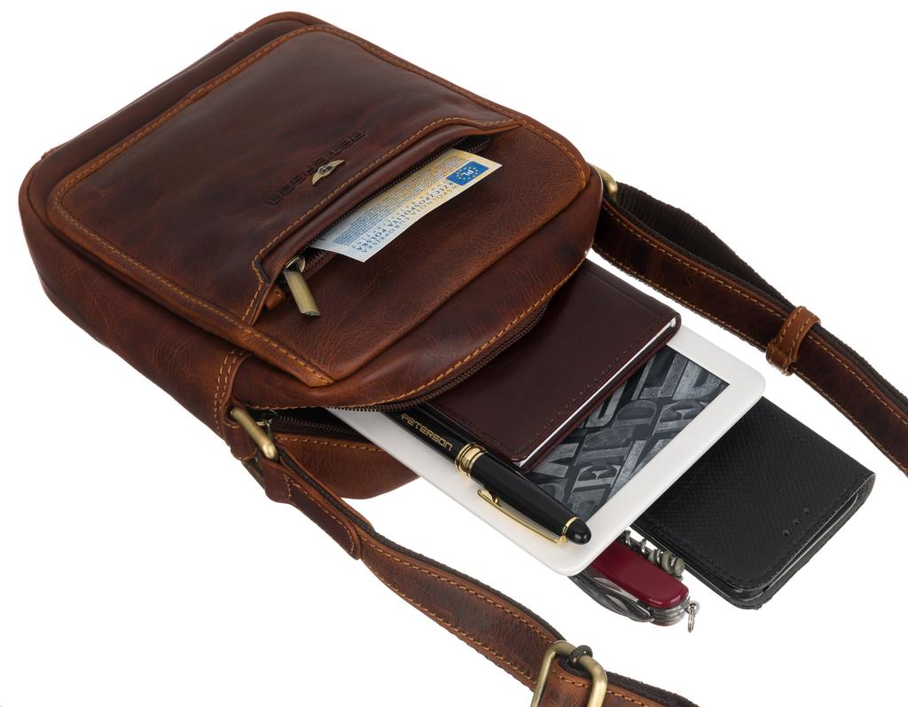 Men's leather shoulder bag - Peterson