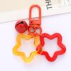 Colorful Acrylic Star Keychain with Bell Pendant for Earphone Case or Bag Decoration