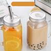 1/2PC 450/650/750ml Mason Jar Mugs with Handles Glass Bottle Juice Drink Clear Glass Water Bottle With Cover Straw Drinkware Cup