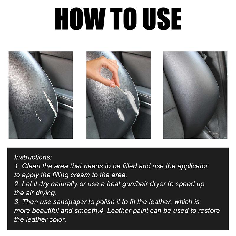 SEAMETAL 60ml Leather Repair Gel Autosedačka Home Leather Repair Renovační krémová pasta Sada na čištění kůže pro auto