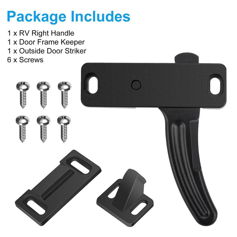 Aluminum Leisure Rv Screen Door Latch Hand Handle Kit For Driver Side Door - Camper Motorhome Travel Trailer