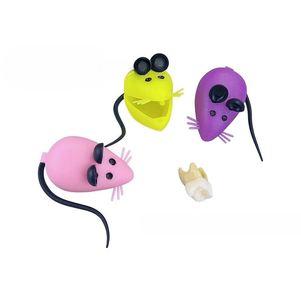 3D Mausförmige Zahnaufbewahrungsboxen - Strapazierfähiger Kunststoff, Bunte Aufbewahrungsbehälter für den ersten Zahn von Kleinkindern & Geschenk-Organizer