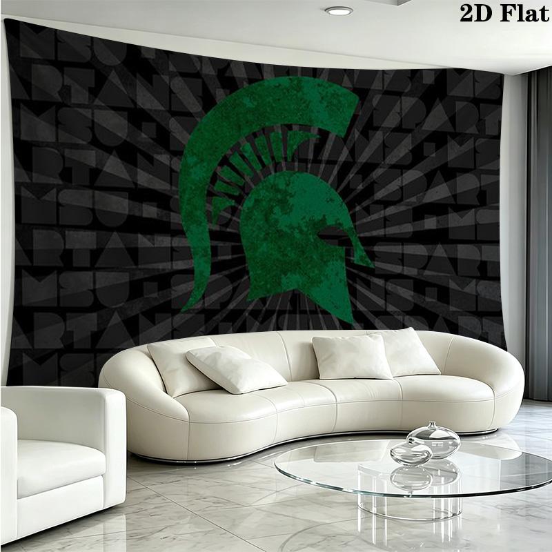 Michigan State Spartans football Wall Tapestry Aesthetic Wall Hanging Printed Fabric Blanket Decorative Tapestries for Bedroom Living Room Home Decor
