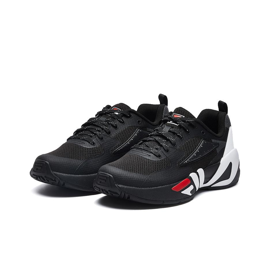 FILA Mind Blower Retro Fabric Synthetic Leather Low Top Marathon Running Shoes Women sneaker Black F12W031105FBK