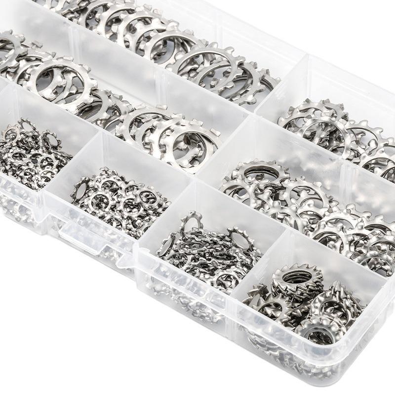 Set di Rondelle Dentate Esterne in Acciaio Inossidabile 304