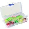 FTK 45PCS Soft Fishing Lures Kit Silicone Lure Set Artificial Bait Worm with Crank Jig Head Hook Fishing Tackle Set with Box