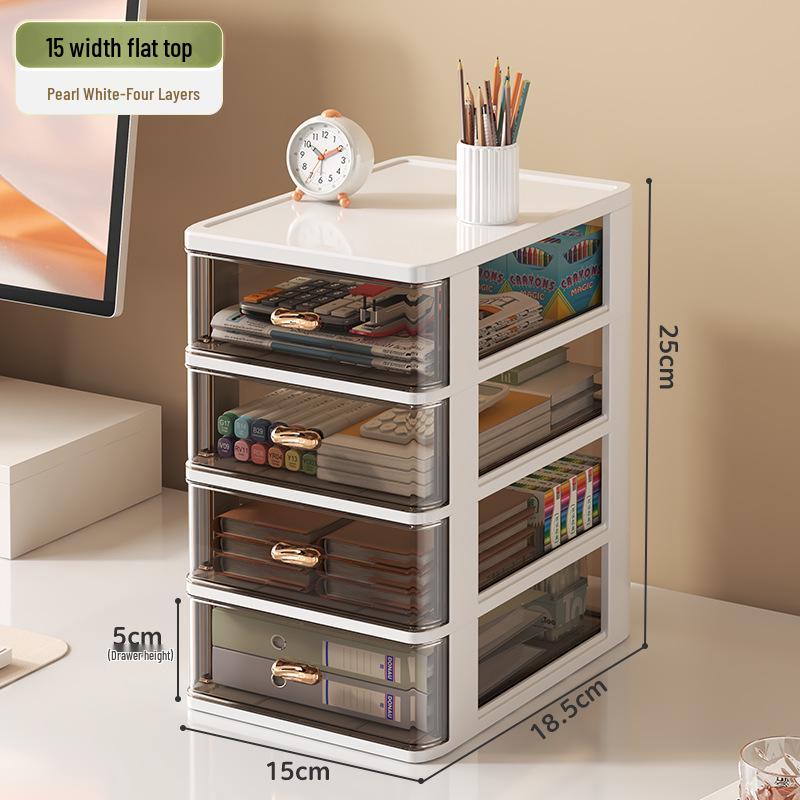 Transparent Multi-Layer Drawer Organizer for Office Desk Supplies