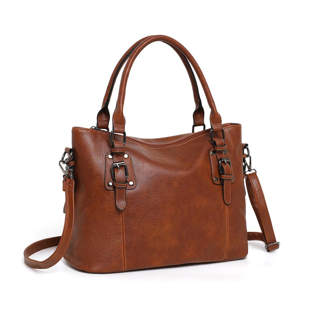 

Женская ретро-сумка через плечо в европейском и американском стиле – Элегантная, фактурная, большой вместимости темно-коричневого