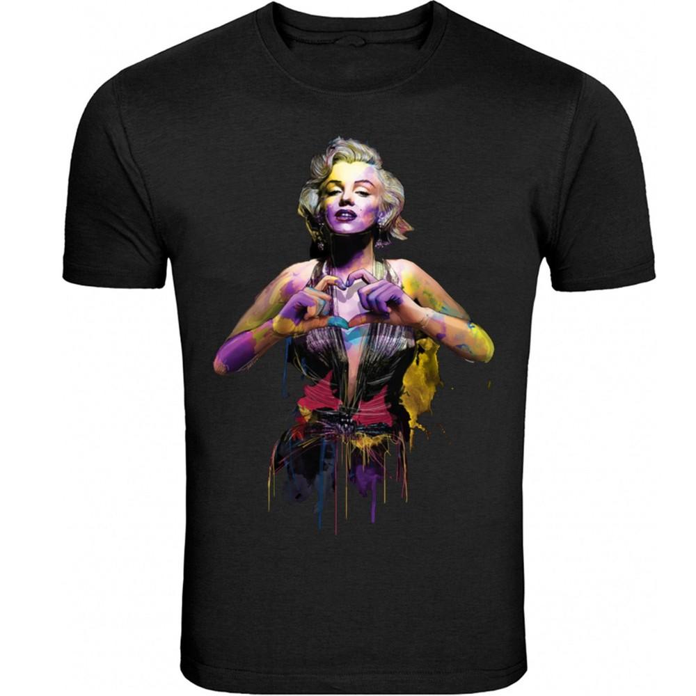 Marilyn Monroe Tee Black and White Unisex Tee heart hand S -5XL T-Shirt Tee Unisex T-Shirt XXXXL