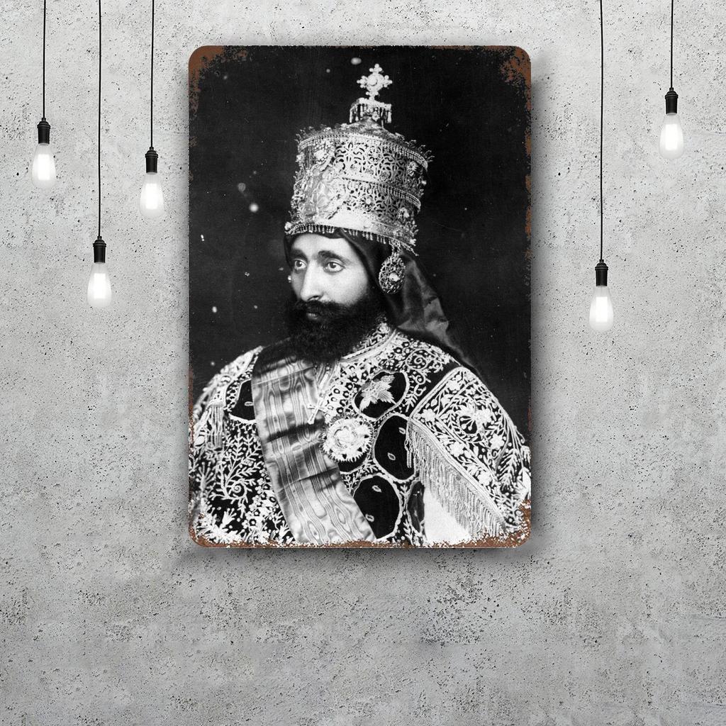 Haile Selassie Classic Poster Rusty Metal Plaque Retro Decorative Plate Bar Man Cave Garage Club Metal Sign Wall Decoration