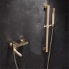 Tuqiu Brushed Gold Bath and Shower Faucet Set Wall Mounted Bathtub Faucet Shower Mixer Bathroom Taps Brass