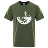 Men T-shirt High Quality100% Funny Cotton Lunar Cleaner Printing Casual Cool Loose O-neck Male  for MenT-shirt Hip Hop Tees