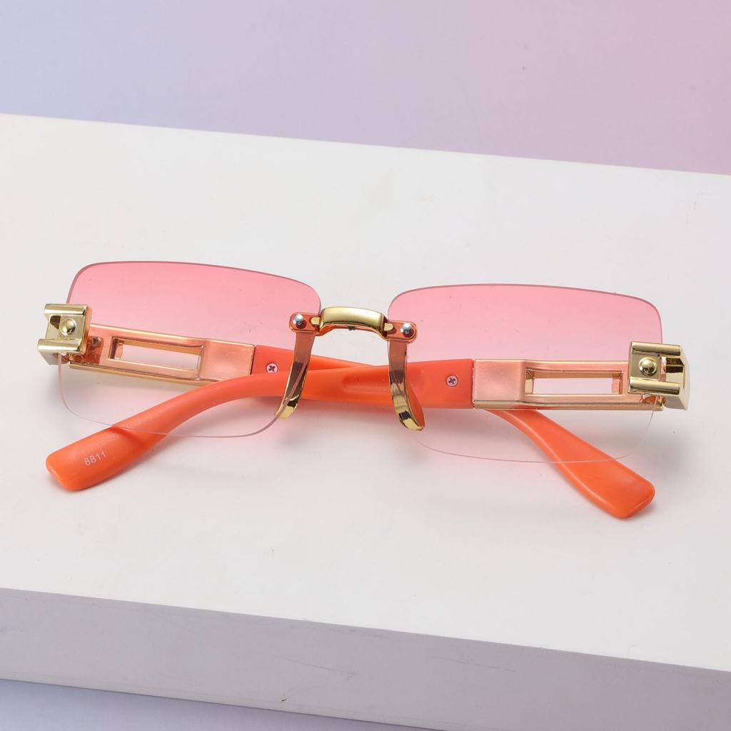 Frameless Trimmed Square Adult Sunglasses Sunglasses Women'S Fashion Commuter Sunglasses