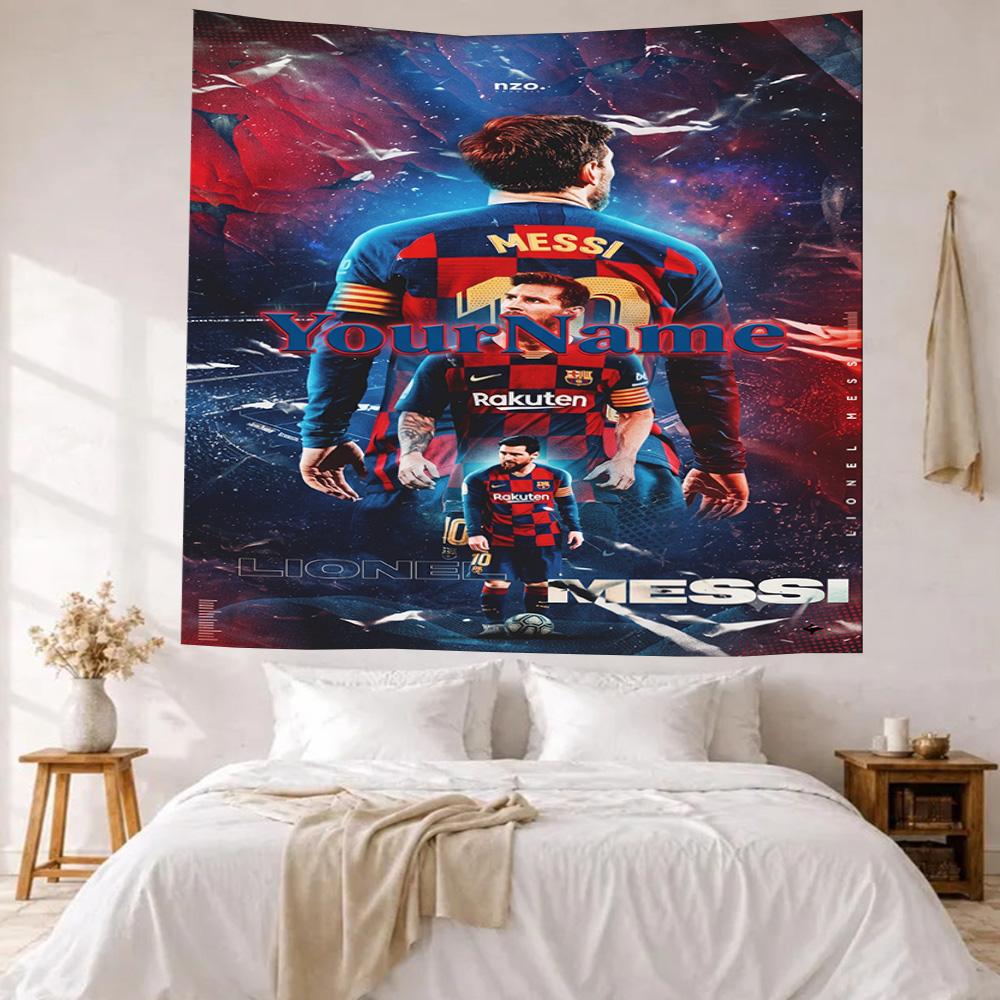 Messi Custom Your Name Wall Decor Tapestry Art For Pet Memorial Birthdaywedding Party Backdrop Family Gift