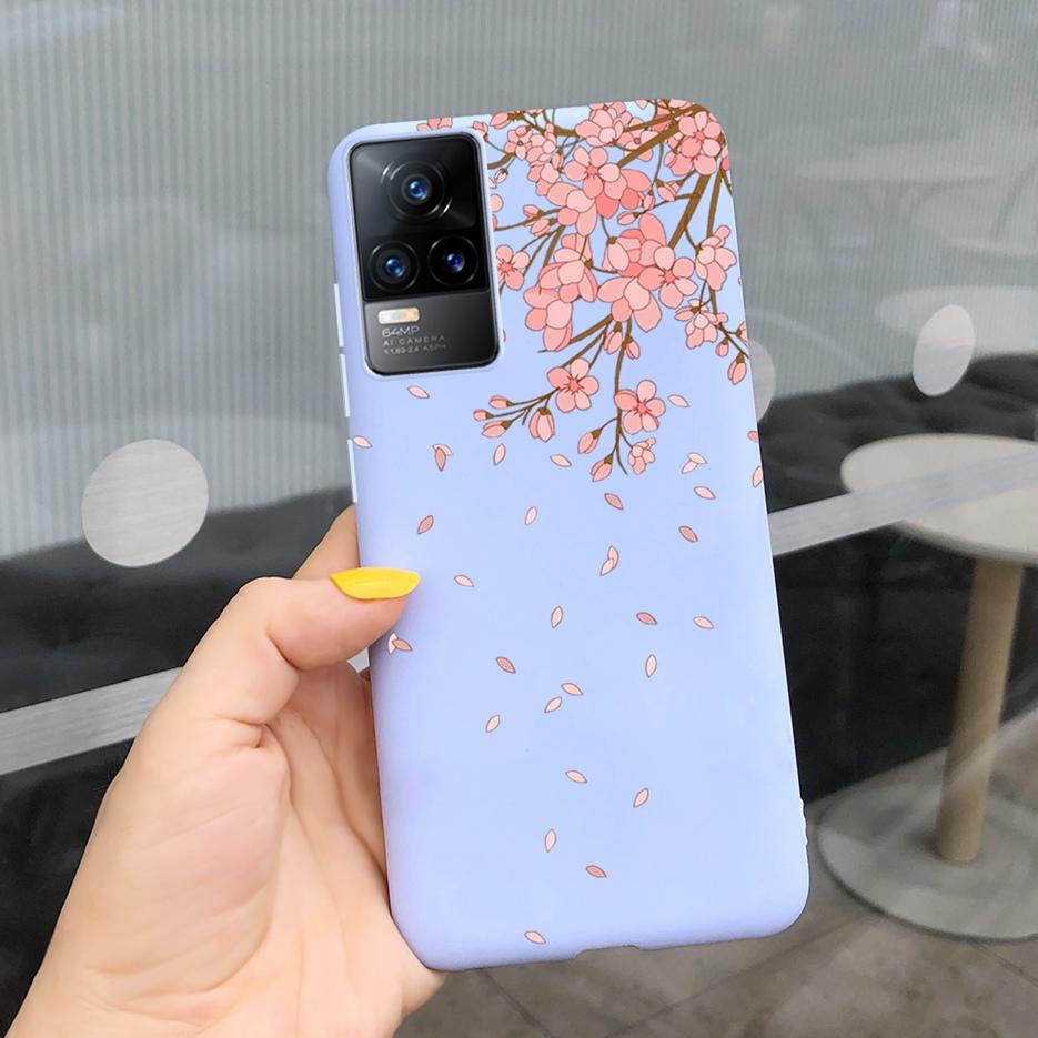 Vivo V21 Kılıfı Vivo V21e Yumuşak Silikon Sevimli Çizgi Film Çiçekli Arka Kapak Telefon Kılıfı Vivo V21 V 21 E İçin Fundas VivoV21 Çantalar Capa