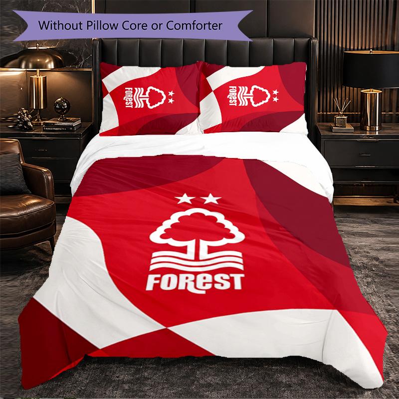 Set Biancheria da Letto Nottingham Forest Football 3 Pezzi Morbido Set Copripiumino con Federe Set Decorazione Camera da Letto per la Casa