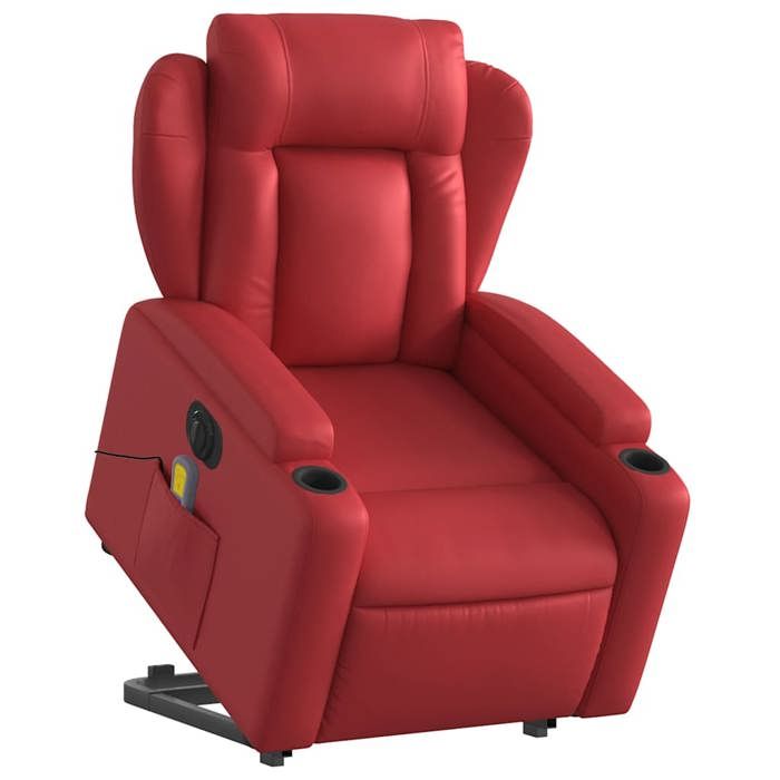 VidaXL Electric Massage Recliner Red Faux Leather 3204570