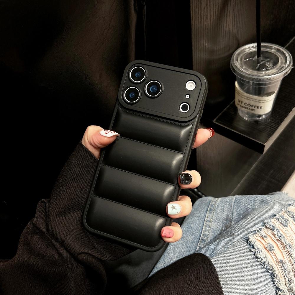 Giacca Piumino di Lusso Custodia Ammortizzante in TPU per iPhone 17 Air 16 15 Plus 14 13 12 11 X Pro Max 17ProMax Invernale Colorata Morbida Custodia Puffer