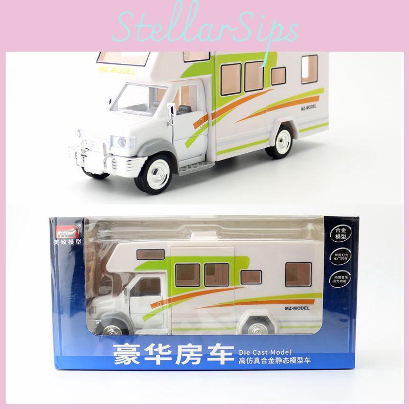 Alloy Large Travel Rv Truck Toy Model With Sound Light For Kids Play