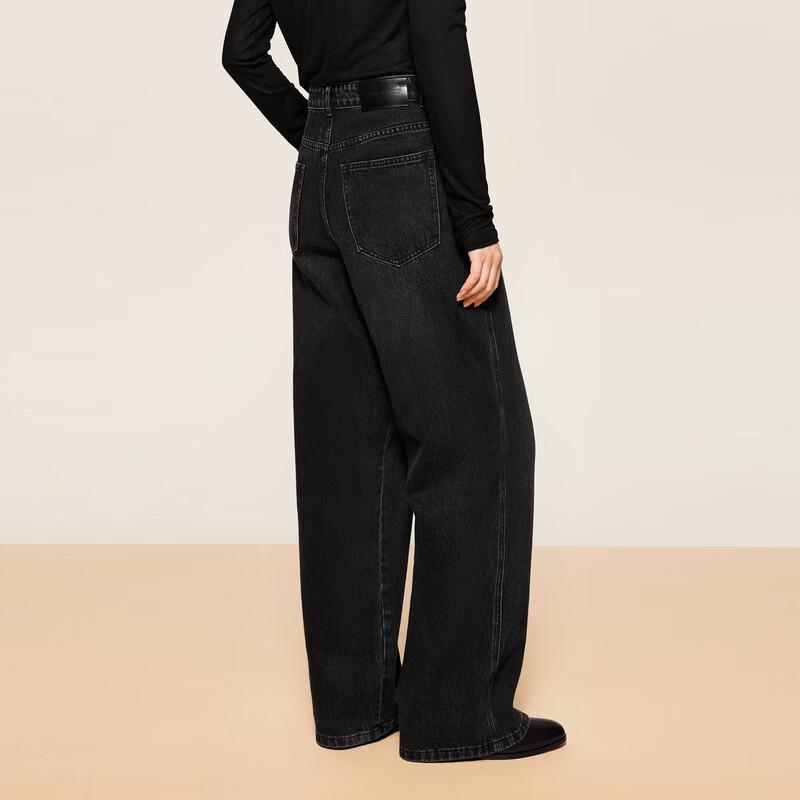 

LESS 2024 Winter Loose Straight-Leg Cotton Denim Jeans S