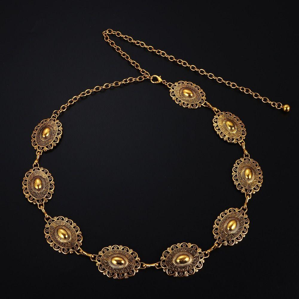 Skinny Chain Belt Adjustable Decorated Waist Belt Metal Waist Chain Belt  for Dresses/Jeans/Sweater