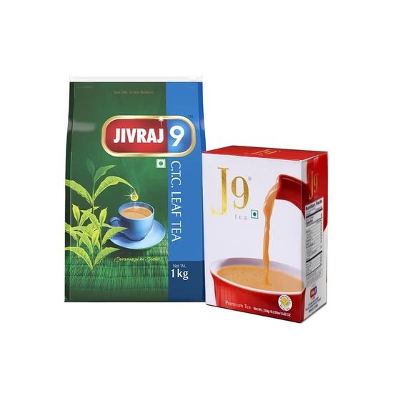 

Jivraj 9 Strong Loose Leaf Black Tea, Pre Winter Season Combo Gift Set of CTC (1kg) and Premium J9 Assam Tea (250gm), Pack of 2