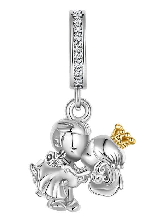 Sparkling Birthstone Charm Bead Charms Copper Heart Key Birthday Pendant Fit Authentic Necklaces Bracelets Women Jewellery Do It Yourself Gift
