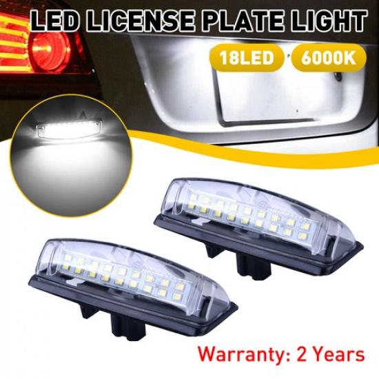 2X LED License Plate Light Rear Lamps Tag 6000K For 2007-2012 Toyota Yaris Sedan