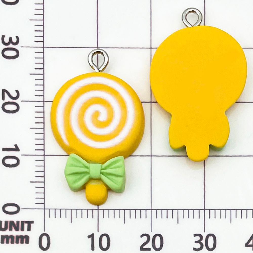 10 Multicolor Resin Bow Lollipop Charms for DIY Jewelry