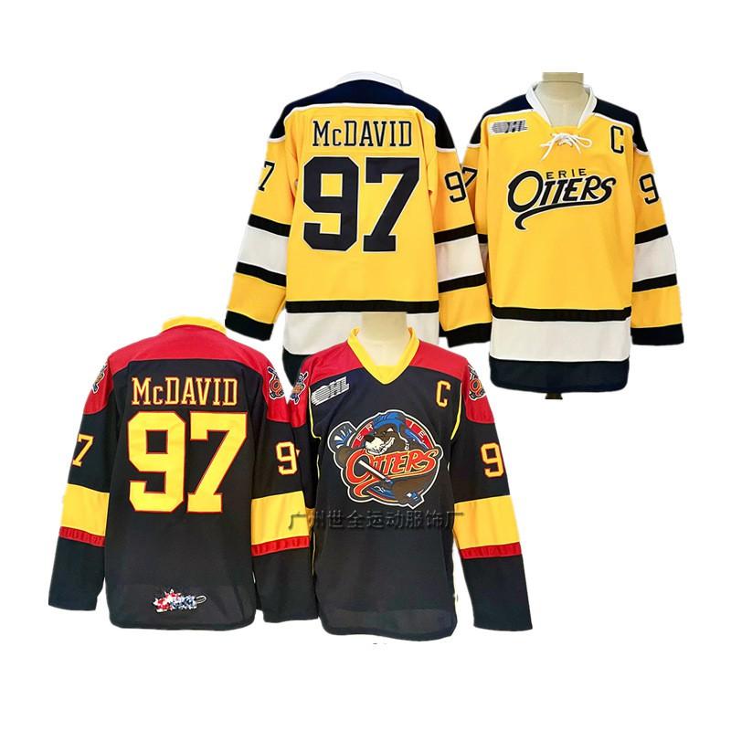 Mens Ice Hockey Jersey Retro Style Embroidered Team Uniform Player McDavid 97