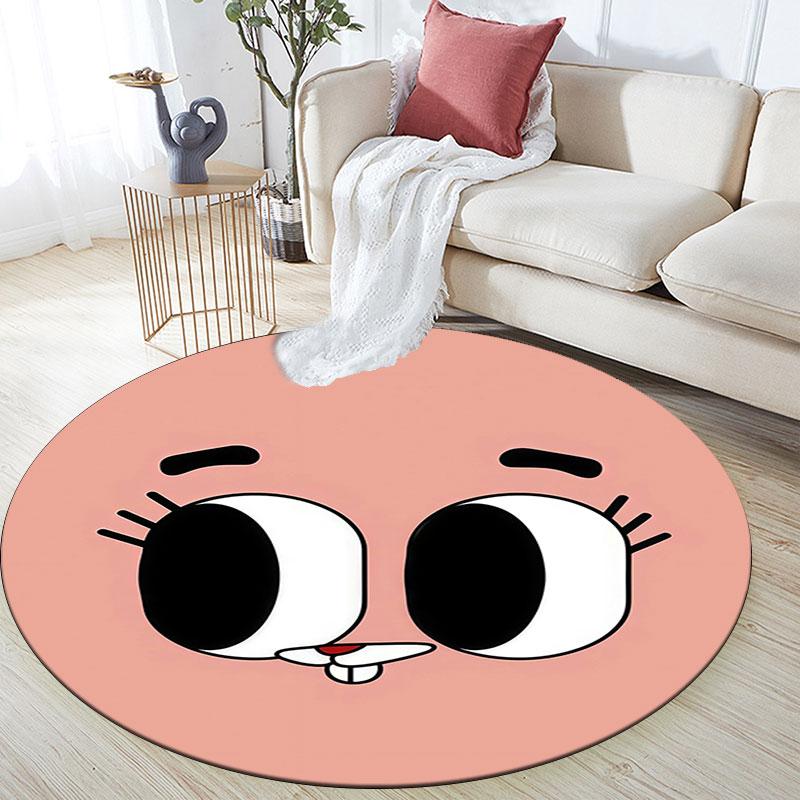 Anais Gumball Muster runder Teppich, Teppich für Wohnzimmer Schlafzimmer Spielzimmer, rutschfeste Bodenmatte, Weihnachtsgeschenke und Geburtstagsgeschenke.