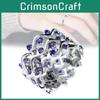 Elegant Geometric Purple Amethyst Zirconia Ring For Women Full Stripes