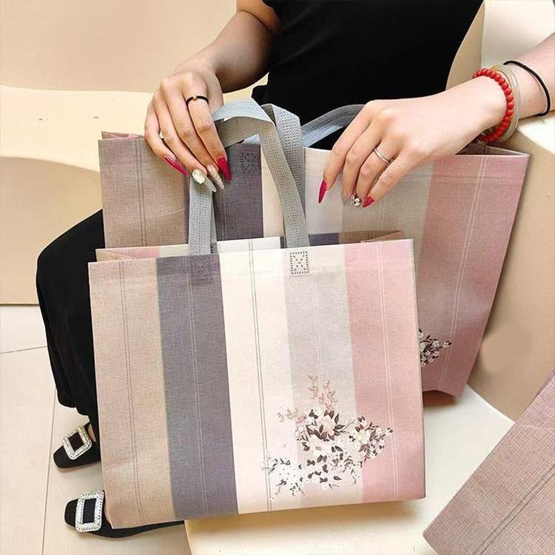 Full Size Colorful Patterns Simple Style, with Handle, for Party Gifts, Wedding Gifts, Birthday Gift Bags, Durable Handbags for Daily Decoration