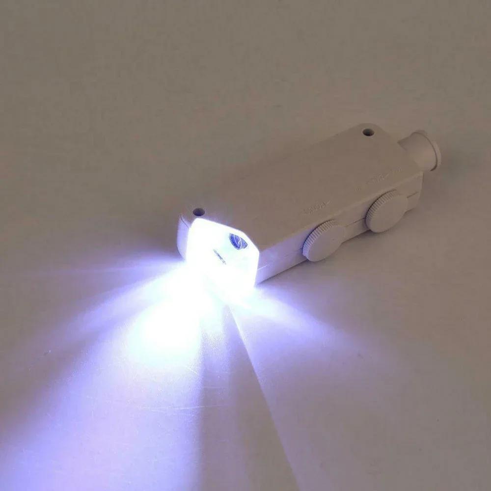Miniature 160X 200X Zoom Lighted Microscope Jewelers Loupe Magnifying Glass Convenient and Portable Magnifying Tool